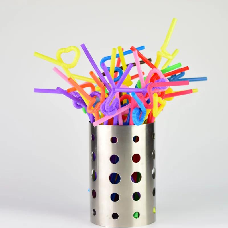 Разноцветные пластиковые трубочки, красочные питьевые принадлежности, одноразовые трубочки для напитков, коктейльные трубочки, аксессуары для свадебных вечеринок