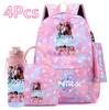4 шт./компл. Рюкзак с KPOP-принтом, Сумка, Пенал с бутылкой для воды 750 мл для мальчика-подростка, девочки, Большая вместимость, Сумка для книг, Школьный рюкзак, Стакан для питья
