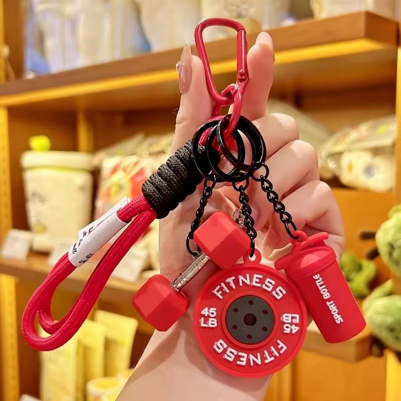 3DMini Dumbbell Fitness Kettle Keychain for Women Men Fashion Bag Pendant Fitness Enthusiast Athlete Bag Car Key Decoration Gift