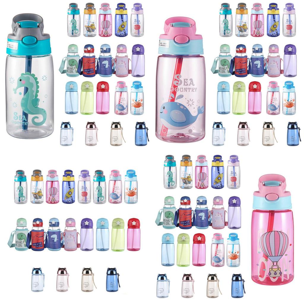 Очаровательная разноцветная детская чашка для кормления с трубочками, идеально подходящая для детей, с защитой от протекания