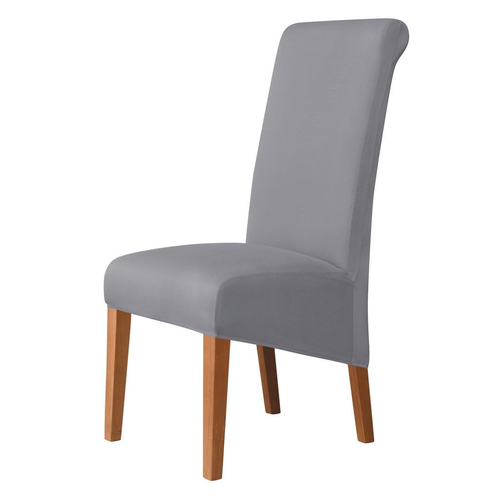 High Back Solid Color Chair Cover XL Size High Elasticity Smooth Fabric Chair Covers for Dining Room Kitchen Stretch Home Decor