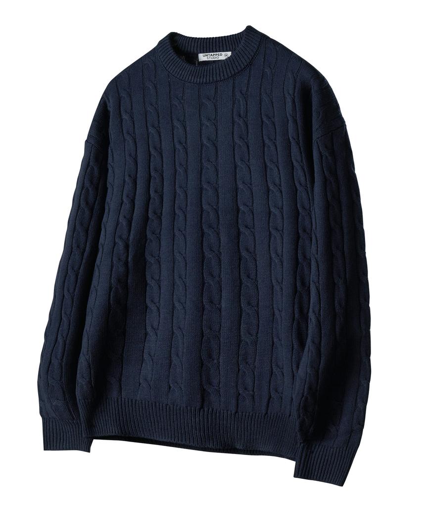 UNTAPPED STUDIO [2Pack] Oversized Cable Round Knit 5 Colors (Type B)