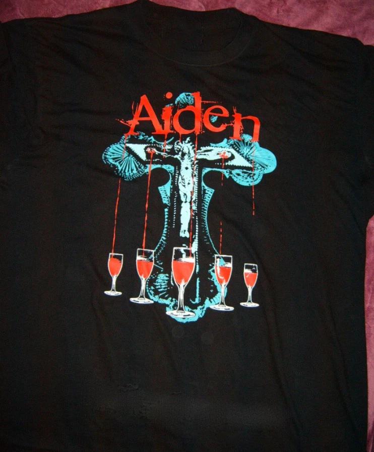 Men's and Women's T-shirts Vtg Aiden Band Album Music Heavy Cotton Black S-5XL Unisex Shirt BT762