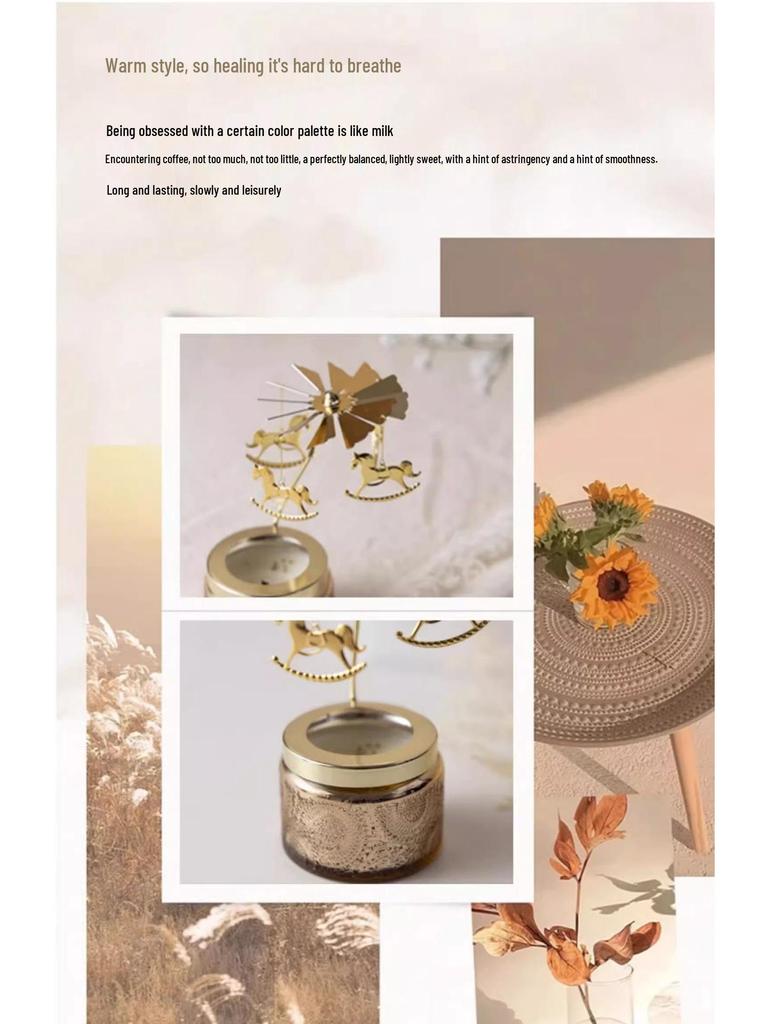 Rotating Soy Wax Scented Candle Holder - Birthday Gift & Home Decor