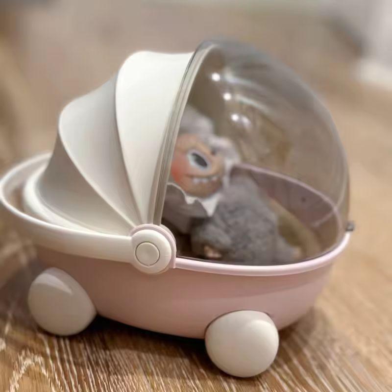 Labubu Baby Stroller Storage Box Doll Decor Space Module Doll Sleep Cradle Cart Dolls Bed Furniture Accessories Gift