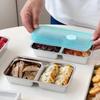 Контейнеры для закусок из нержавеющей стали Двухсекционные многоразовые контейнеры для закусок Герметичные ланч-боксы для кемпинга на открытом воздухе, пикника