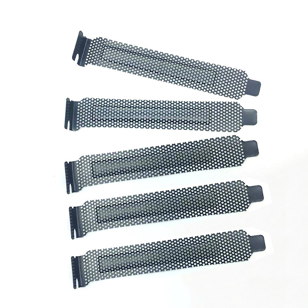 5 шт. Черные сетчатые стальные заглушки слотов PCI, кронштейн с винтами, полнопрофильная заглушка для слотов расширения, пылевой фильтр для PCI