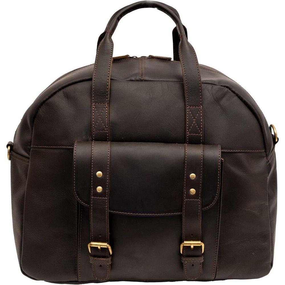 Коричневая кожаная дорожная сумка премиум-класса — стильный дорожный чемодан для выходных (16 дюймов)