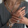 CCB Beads Glitter Pendant Bracelet Irregular Choker Necklace Elegant Black Zircon Necklace  Jewelry