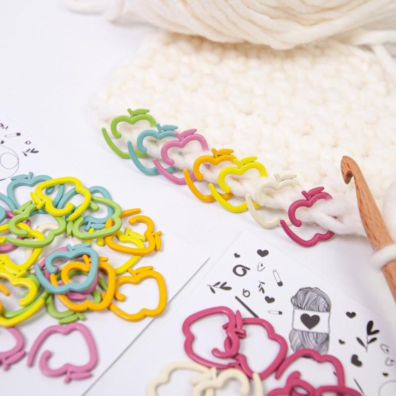 24Pcs Fruit Stitching Markers Crochet Locking Stitching Markers Rings for Knitting Crocheting Weaving Sweater Scarf Hat