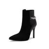 Elegant Women Boots Autumn Winter High Heels Ankle Boots Patchwork Women Pumps Fashion Chain Design Party Shoes Woman WSH4728