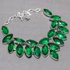 Lab Created Green Tourmaline Necklace 18" Adjustable Chain Marquise Cut Gemstone