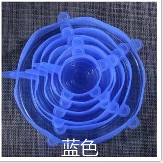 Food Lids Silicone Stretch Lids Reusable Airtight Fresh-keeping Food Fruit Bowl Dish Wrap Covers 6-Pack Set