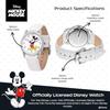 Disney Микки Маус Взрослые Классические Кардифф Сочлененная Рука Аналоговые Кварцевые Часы на Кожаном Ремешке Белый 2 - Серебристый Корпус/Белый
