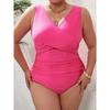 New New Sexy Suit One-piece Swimsuit Solid Color Plus Size Swimsuit