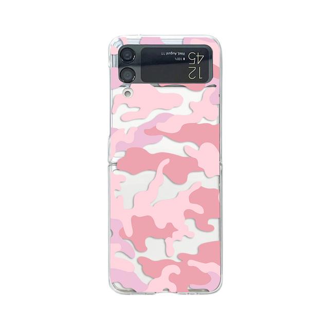 Чехол для Samsung Galaxy Z Flip 4 3, прозрачный противоударный чехол с камуфляжной окраской, жесткая задняя крышка для ПК, чехол для Samsung Zflip4 Flip3 5g