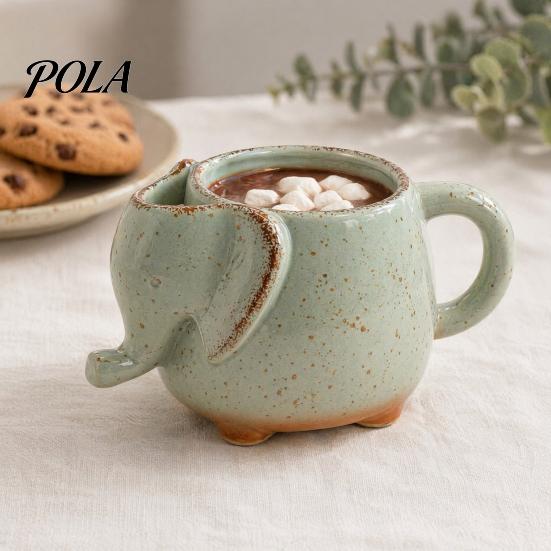 Кружка для чая со слоном, Керамическая кофейная чашка с держателем для чайного пакетика, Ручная работа, Чашка для горячих напитков, Уникальный подарок для любителя чая