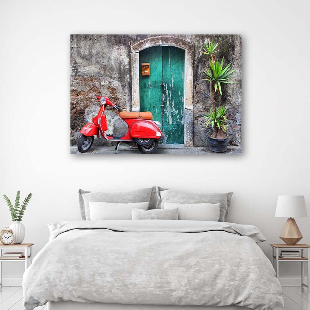 Canvas print, Red scooter Tuscany