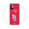 Case for Xiaomi Redmi Note 10 5G BTS Bangtan Boys BT21 Cooky Red Background