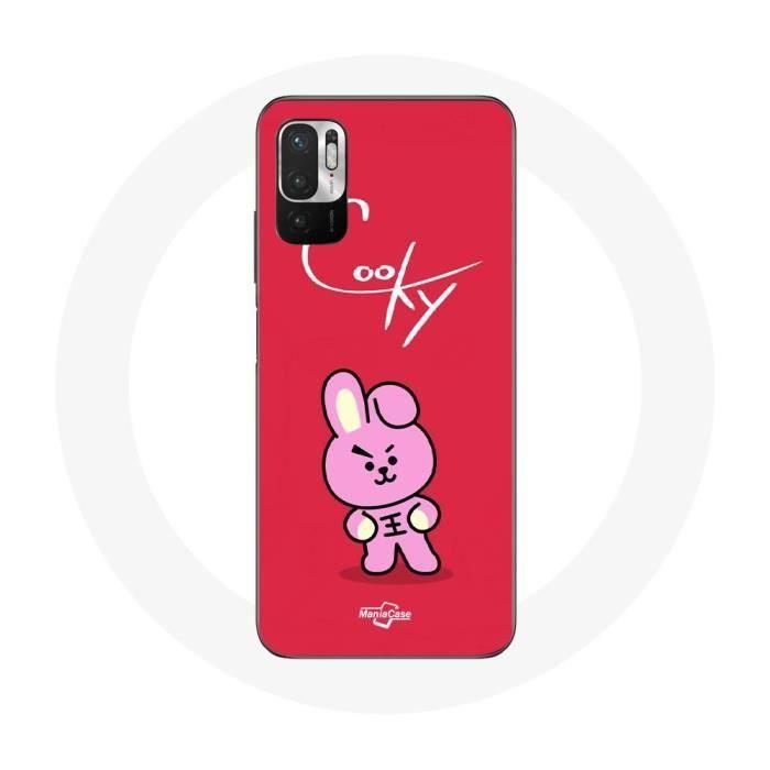 Coque pour Xiaomi Redmi Note 10 5G BTS Bangtan Garçons BT21 Cooky Fond Rouge