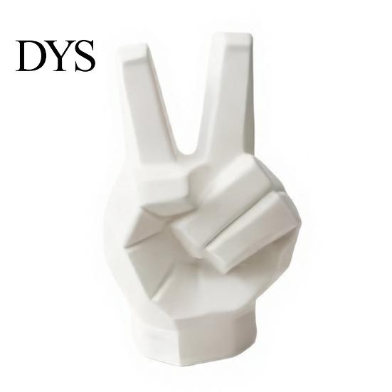 Фигурка жеста победы, 3D-печатная скульптура руки, Современная статуэтка из смолы для дома, офиса, Геометрическое искусство, Декор для стола, Креативное пальцевое украшение, полка