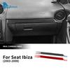 Наклейка из настоящего мягкого углеволокна для Ibiza 6l 2003 2004 2005 2006 2007 2008 LHD RHD Автомобильная полоса для пассажира/второго пилота Салон