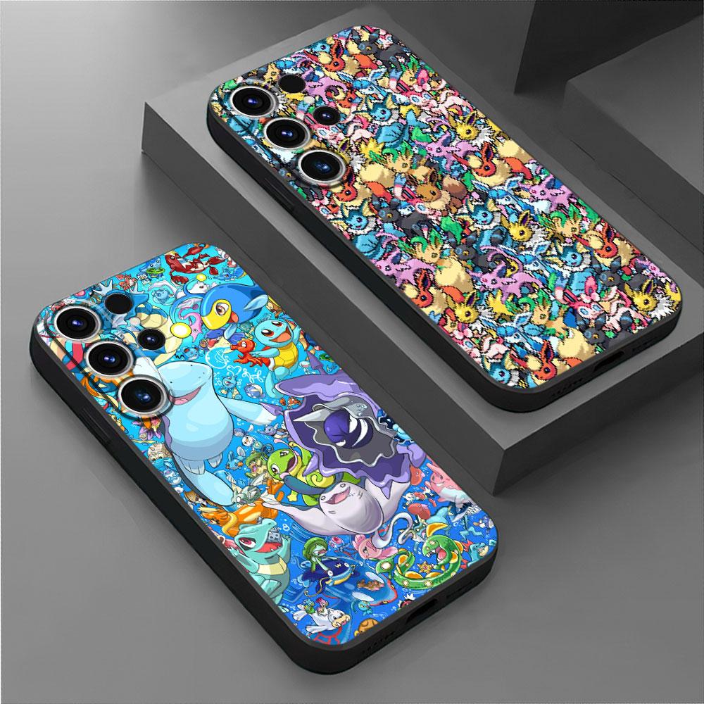 Чехол для Samsung Galaxy S24 S23 Ultra S22 Plus S20 FE S21 S10 5G Lite S10e S9 S8 Роскошный Мягкий Чехол для Телефона Пикачу Покемон Мультяшный