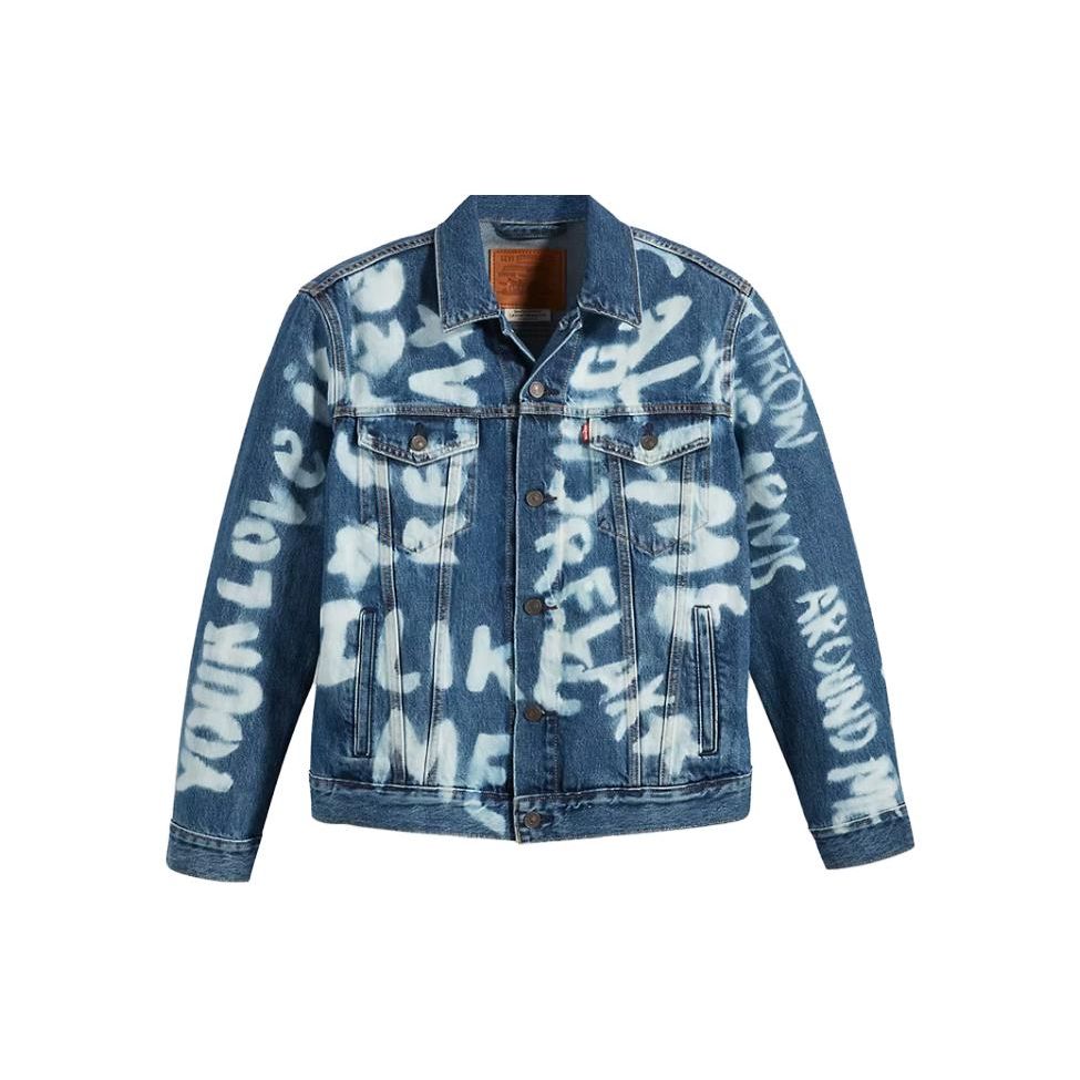 Levis Куртка джинсовая мужская свободного кроя на пуговицах с логотипом и длинным рукавом, куртки, синий 72334-0654