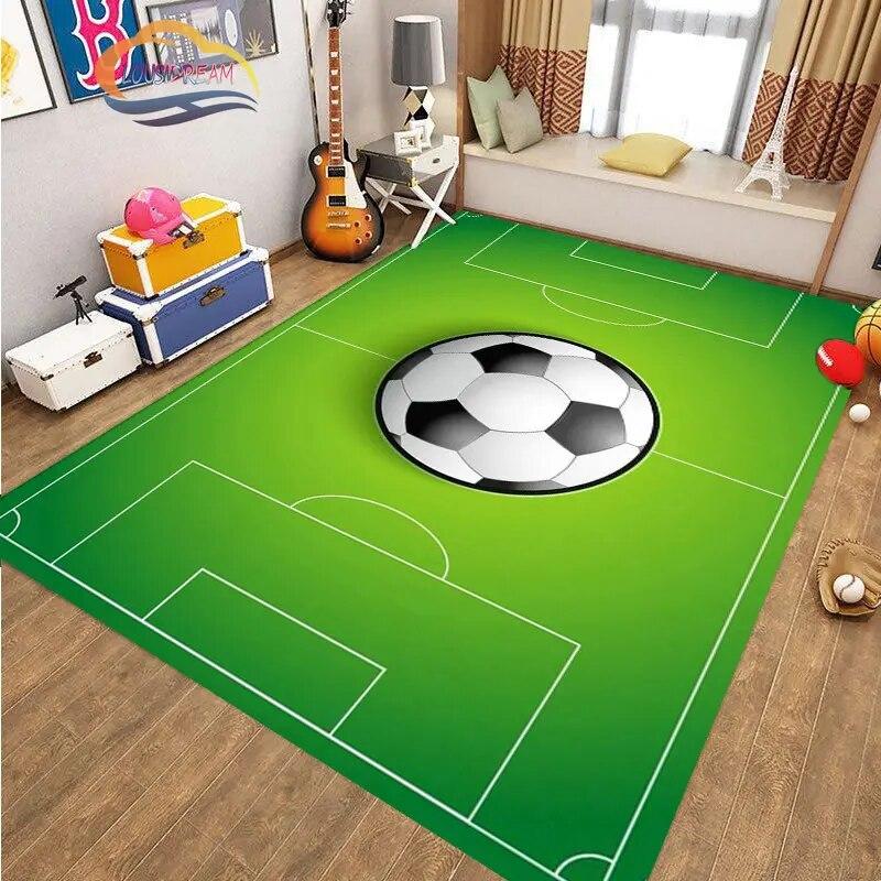 Football Pictures Rug Cartoon Football Living Room Decoration S Bed Non-slip Carpet Home Entrance Door Mat Kids
