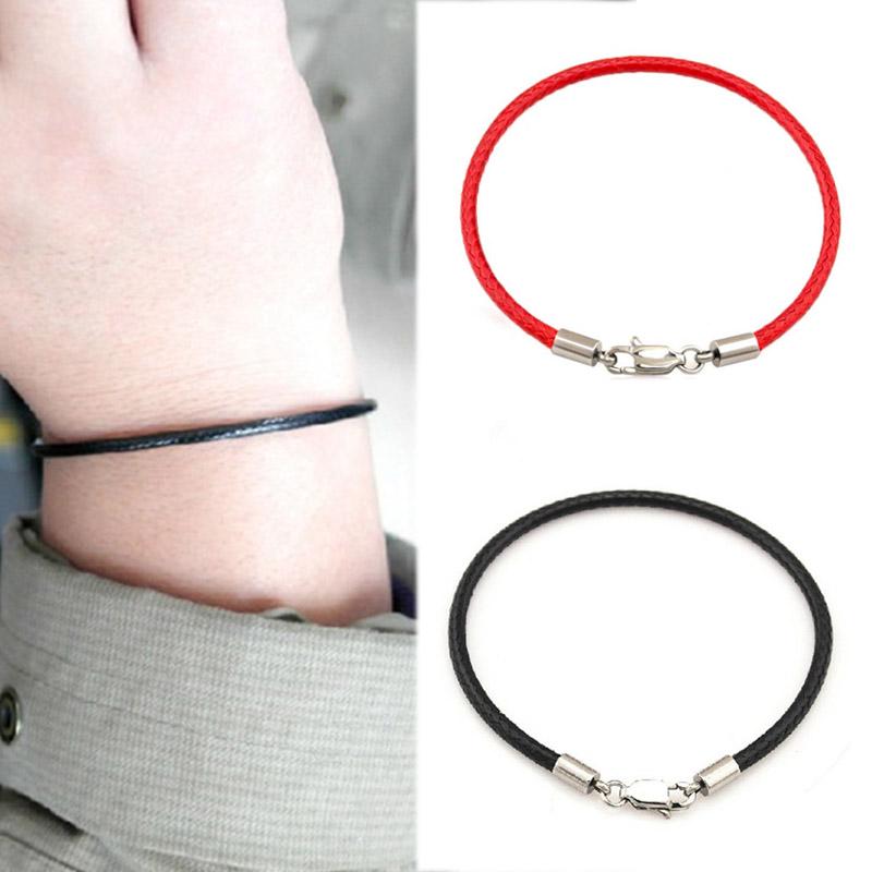 Hot Sale Lovers Lucky Charm Bracelets Adjustable Simple Cute 1PC Jewelry Gifts Black/Red Rope Graceful Knit Beautiful Leather Accessory