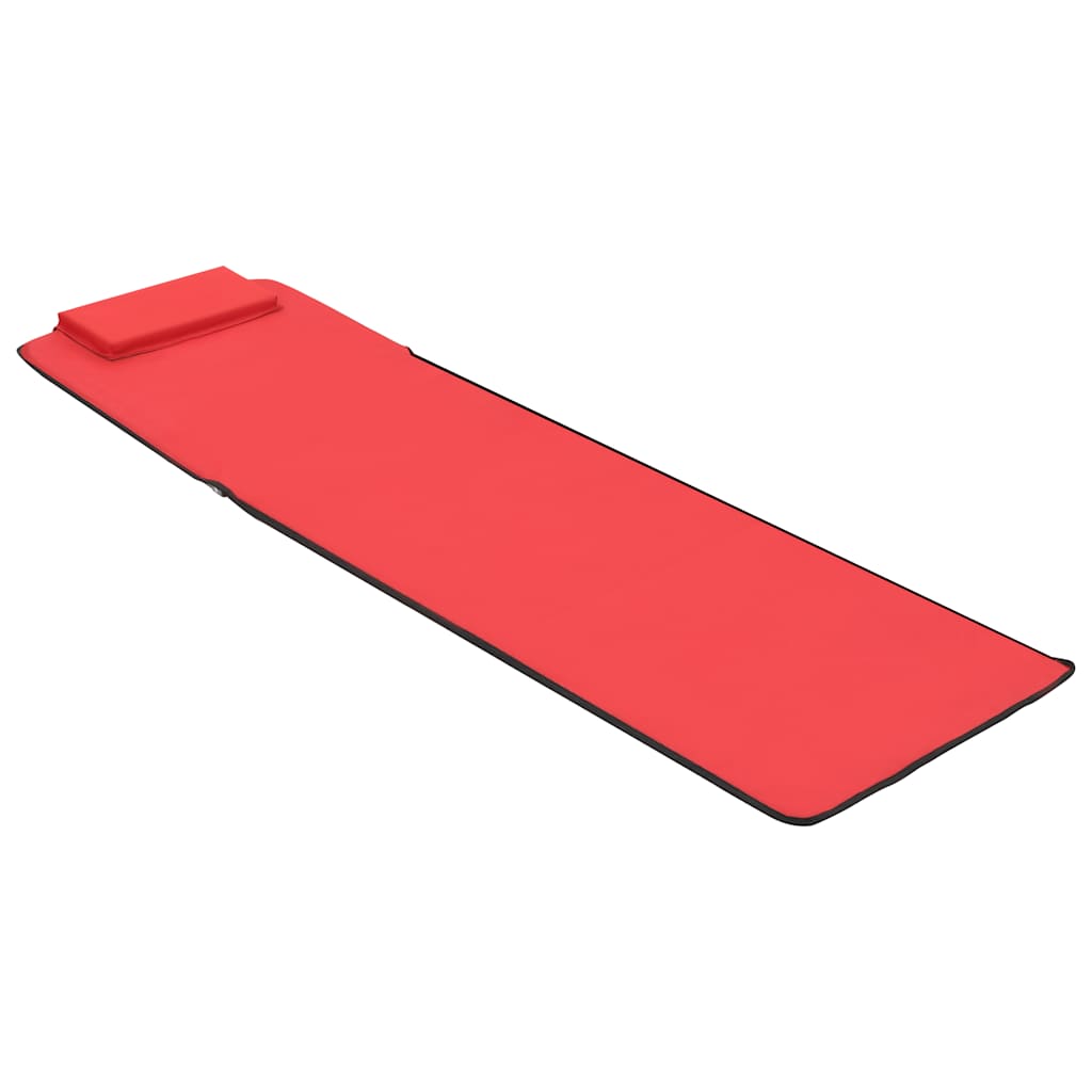 Foldable Beach Mat Set 2 pcs Steel and Fabric Red