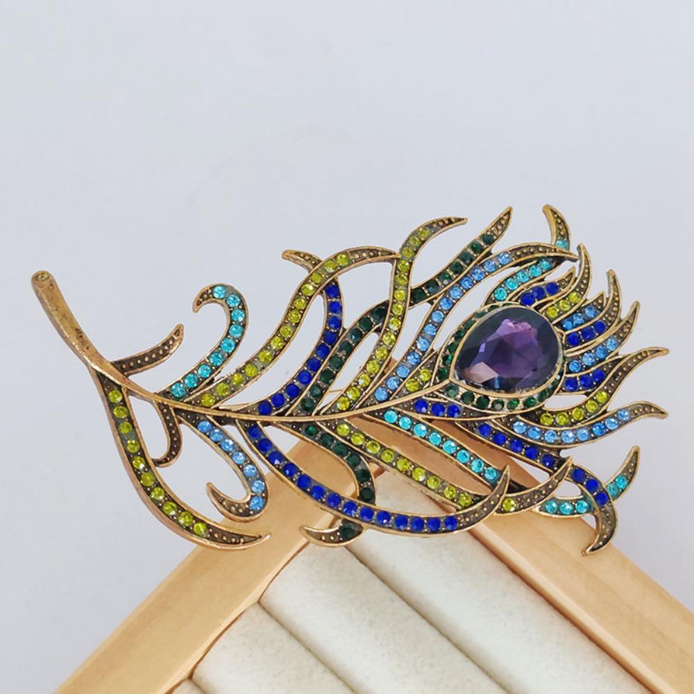 Elegant Colorful Peacock Brooch Colorful Peacock Lapel Pins Wedding Gifts