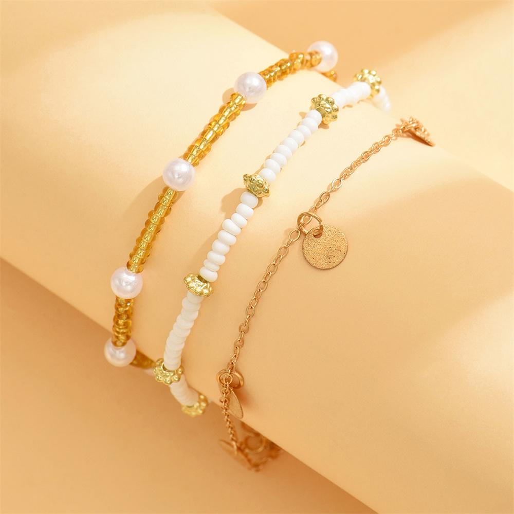 Boho Metal Round Disk Pendant Anklets For Women Gold Color Multilayer Foot Chain Ankle Bracelet Beach Jewelry Summer Accessories