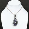 Russian Charoite, Moonstone Copper Wire Wrap Jewelry Pendant 3.15" U0i52