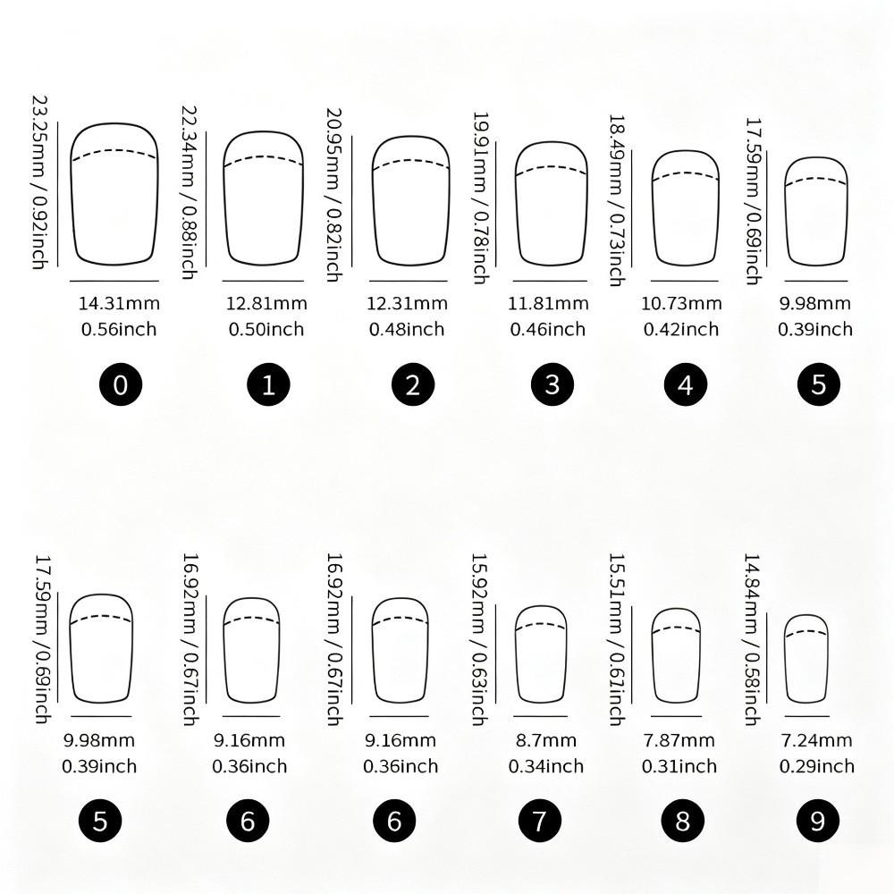 144Pcs Medium Short Square Press On Nails Medium Oval Fake Fingertips for Holiday Party