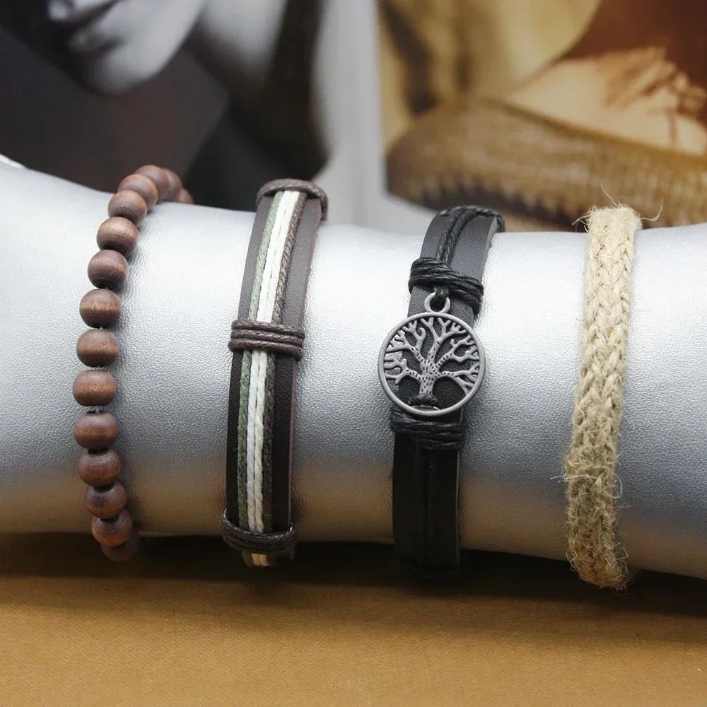 Набор из 5 предметов, классические модные трендовые высококачественные мужские часы-браслет, необычная коробка, ретро-модные роскошные часы для идеального подарка