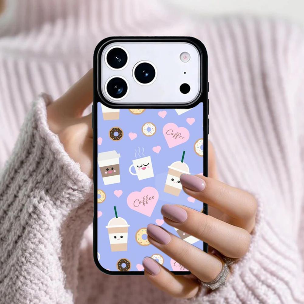 Чехол для телефона Apple iPhone 17 Air 16E 15 14 Plus 13 12 11 Pro Max Mini с рисунком бокала вина и кофе Funda Cover