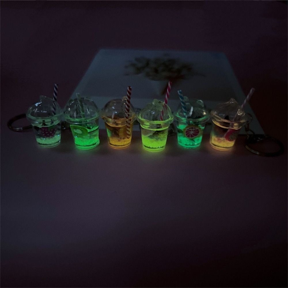 Брелок для ключей от машины, брелок в виде чашки чая, светящийся брелок в виде молочного пузыря, светящийся брелок в виде молочного пузыря