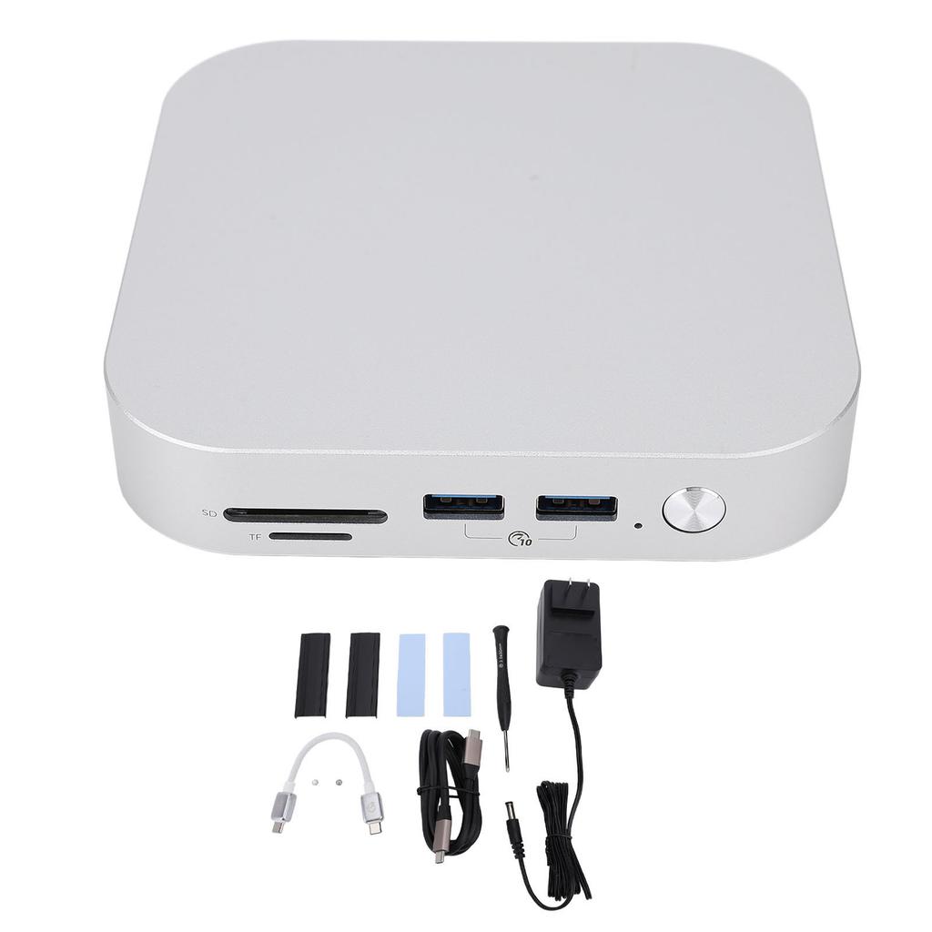 Для Mac Mini M4 Док-станция Подставка и хаб из алюминиевого сплава для M4 Pro 2024 с 10 Гбит/с USB x3 M.2 SSD x2