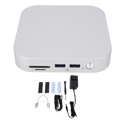 Для Mac Mini M4 Док-станция Подставка и хаб из алюминиевого сплава для M4 Pro 2024 с 10 Гбит/с USB x3 M.2 SSD x2