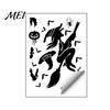 Retro Horror Party Supplies Halloween Static Sticker, with Witch/Ghost/Castle/Bat Silhouette Patterns, Durable PVC Waterproof Stickers Wall