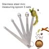 5PCS/SET Measuring Spoon Stainless Steel Kitchen Cooking Spoons With Long Handle Baking Measure Tools For Bakery Restaurant