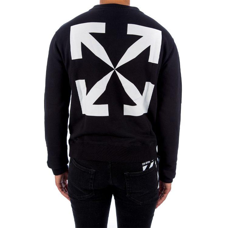 OFF WHITE FW20 Свитшоты Мужские Черный Круглый Вырез Умеренный Обычный OMBA025F20FLE0121001