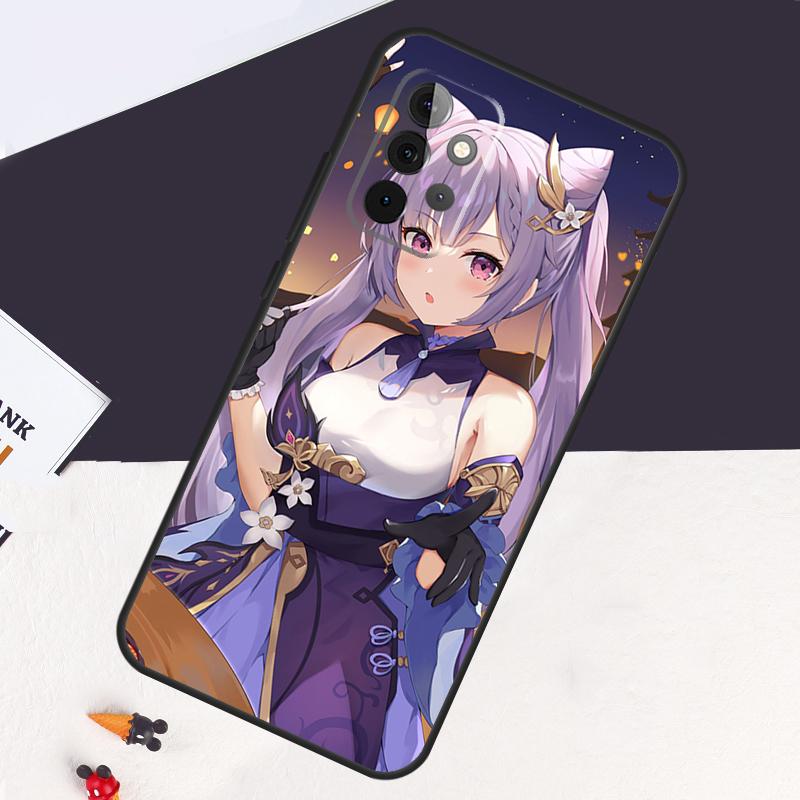 Чехол Genshin Impact Кэцин для Samsung Galaxy A53 A15 A22 A52 A32 A54 A14 A16 A26 A36 A56 A55 A35 A05 A06 A33 A13