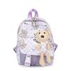 Adorable Cute Bear Print Canvas Backpack For Boys And Girls Age 3 To 6 Years