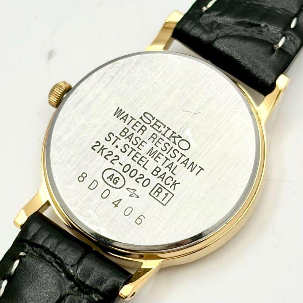 Used [New Battery] SEIKO Avenue Ladies Watch Gold 2K22-0020 8D0406