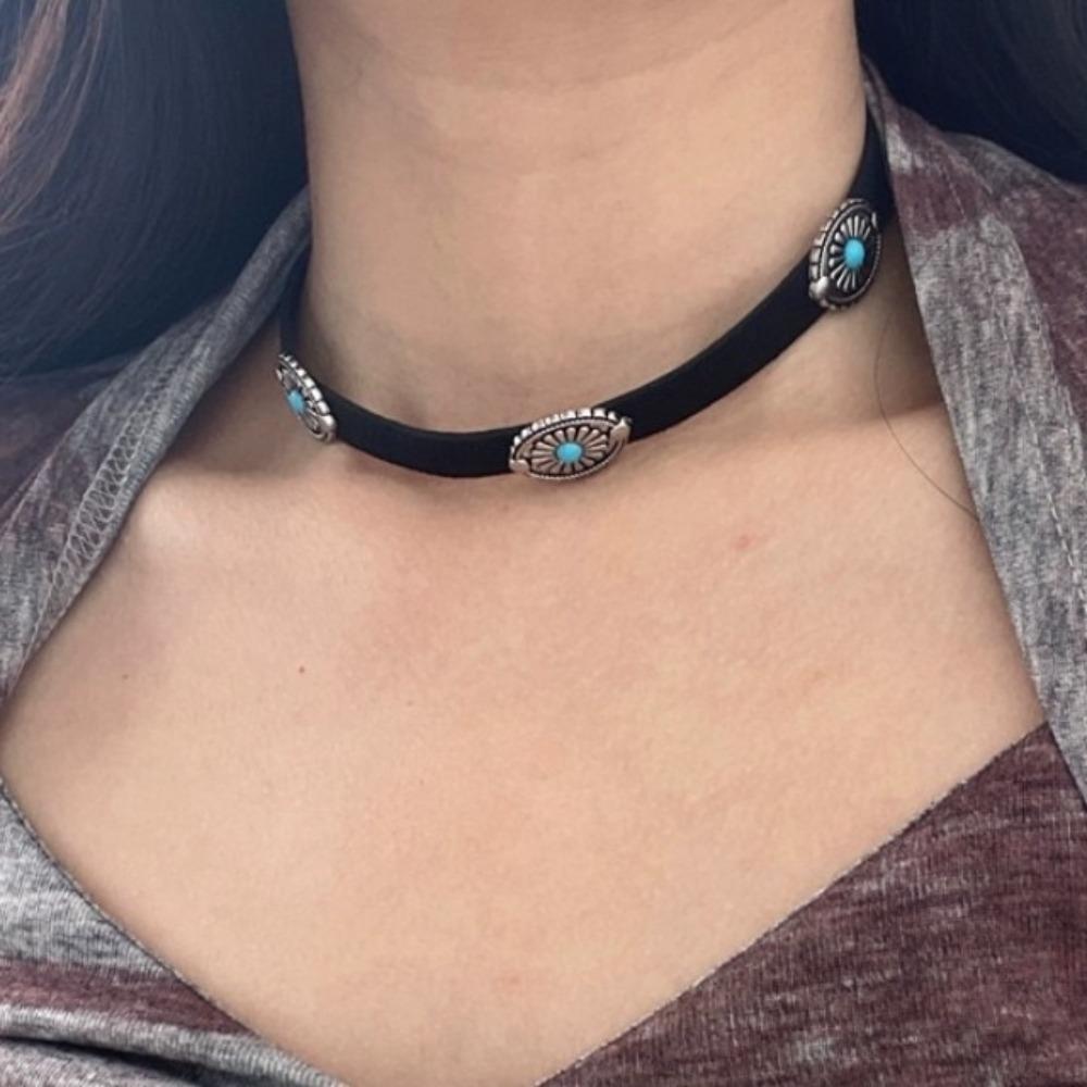 2PCS Ethnic Style Boho Necklace Retro Women Collares Tassel Jewelry Turquoises Necklaces Women