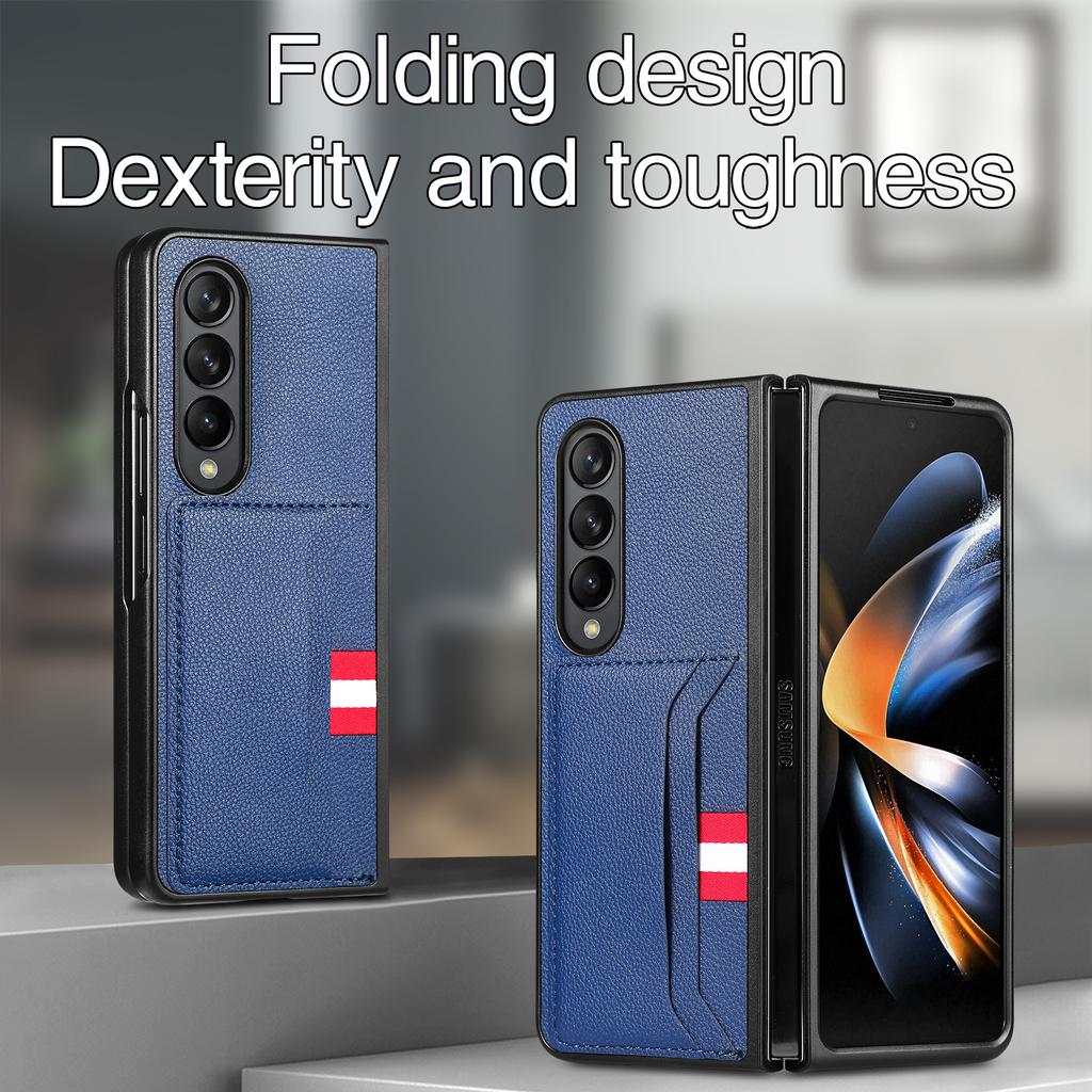 Кожаный деловой чехол с слотом для карт для Samsung Galaxy Z Fold 4 Fold3 Fold4 Fold2 Fold 3 2 5g Zfold4, матовая сумка для телефона