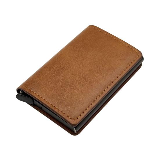 Мужской кошелек-автомат с RFID-защитой, держатель для карт, противокражный тонкий кошелек из алюминиевого сплава, карманный кошелек для наличных и кредитных карт