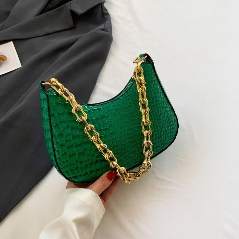 2024 осень новая женская сумка модная цепочка сумка через плечо европейская и американская ретро полукруглая сумка полумесяц сумка подмышкой модная крутая женская